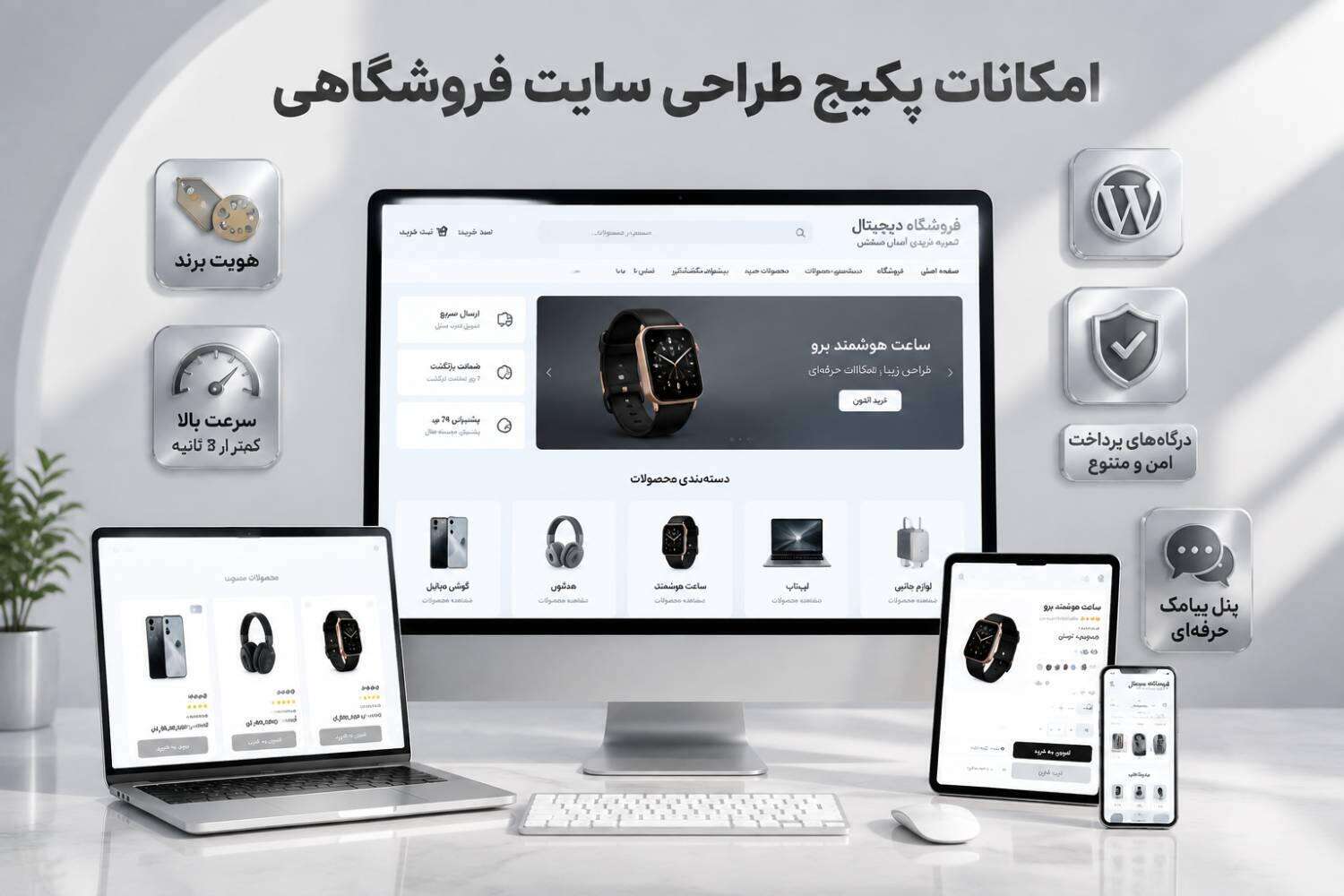 امکانات طراحی سایت اختصاصی و حرفه ای برای فروشگاههای اینترنتی؛ اتصال به درگاه پرداخل و دریافت مجوز اینماد