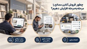 افزایش فروش آنلاین مصالح با طراحی سایتی که مشخصات فنی، قیمت، موجودی و امکان استعلام محصولات را بهوضوح نمایش دهد.