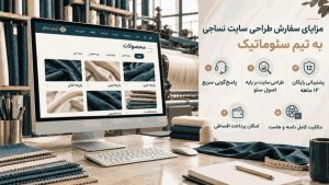 مزایای سفارش طراحی سایت نساجی به سئوماتیک؛ پشتیبانی ۱۲ ماهه، پرداخت اقساطی و مالکیت کامل دامنه و هاست به نام کارفرما